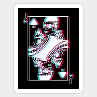 Jack of Spades Chihuahua Dog Playing Card Glitch Effect Magnet